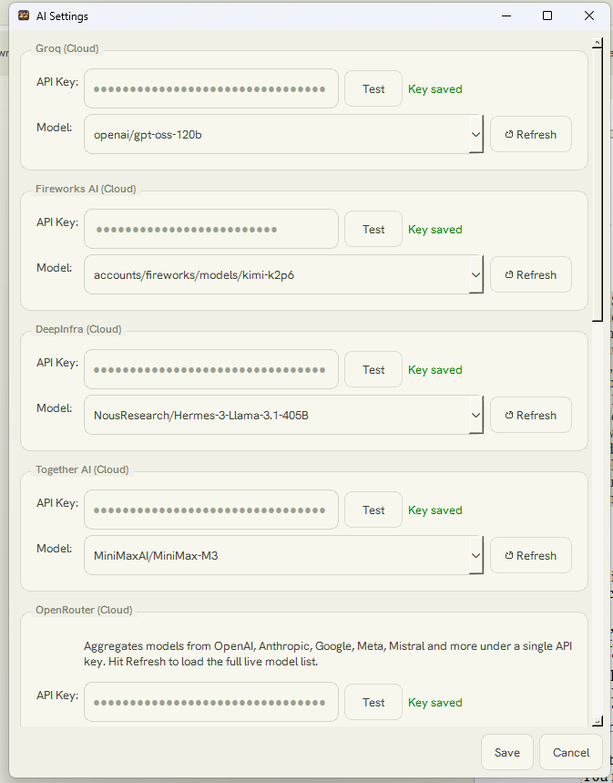 AI settings