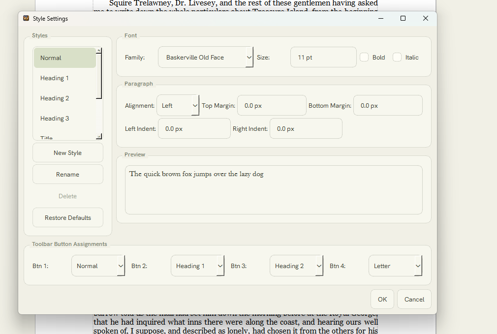 Advanced style settings